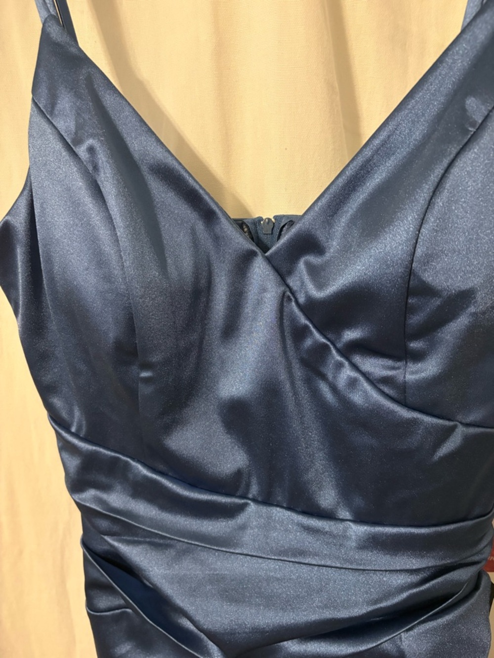 Emerald Sundae Blue Satin Ruffle Midi Dress - Picture 4 of 4